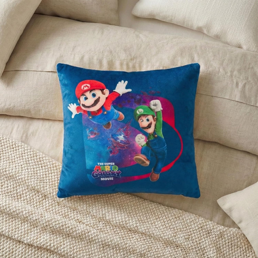 The Super Mario Galaxy Movie Kids Squishy Plush Throw Pillow, Soft Decorative Cushion for Bedroom Décor & Gifts, 13 Inch, Mario, Luigi & Princess Peach (100% Officially Licensed Product) by
