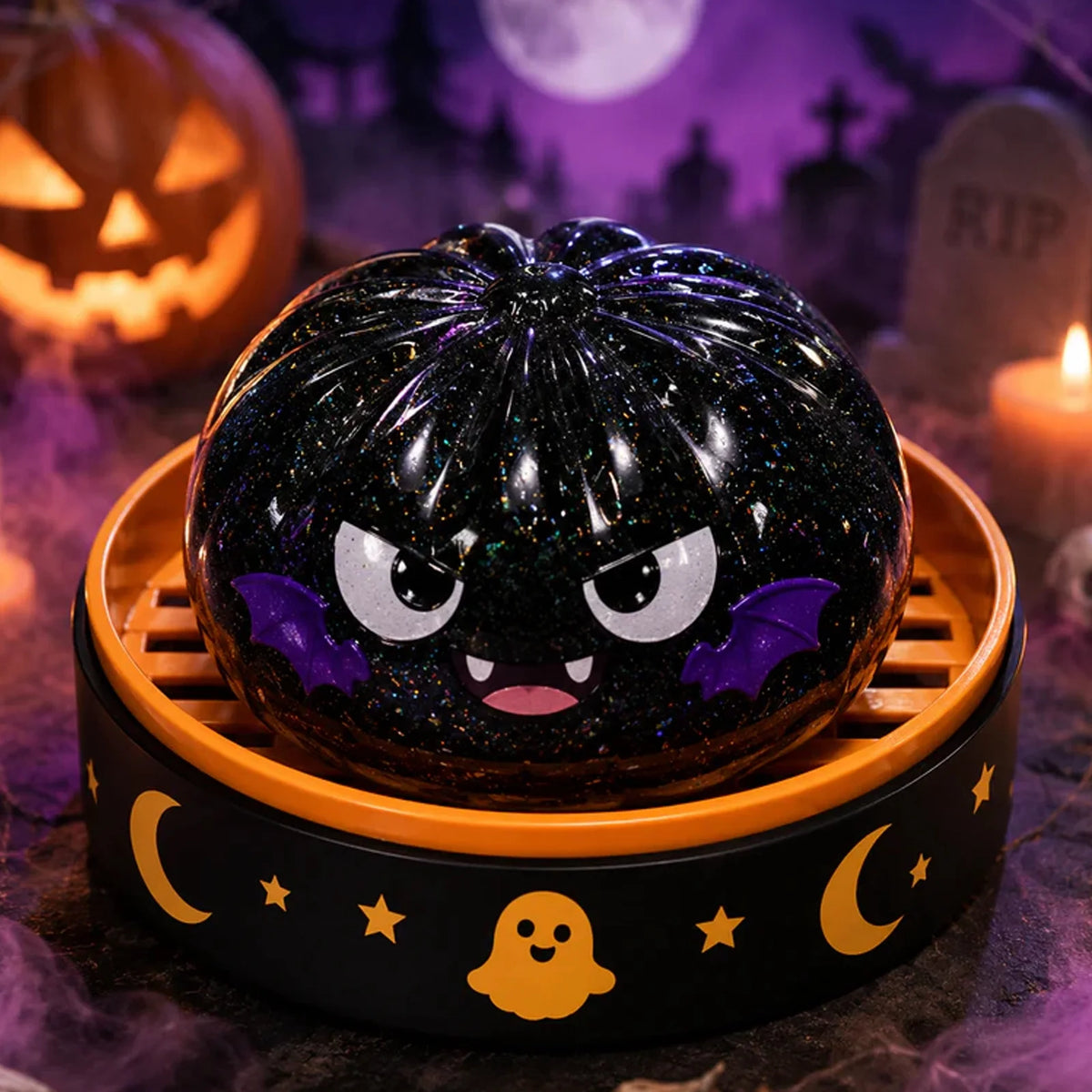 Halloween Spooky Ghost Dumpling Squishies Toys Halloween Ghost Dumpling Squishy Squishy Dumpling Stretchy Clear Gel Dumplings Stress Balls Collectible Blind Box Sensory Toy,4Pc