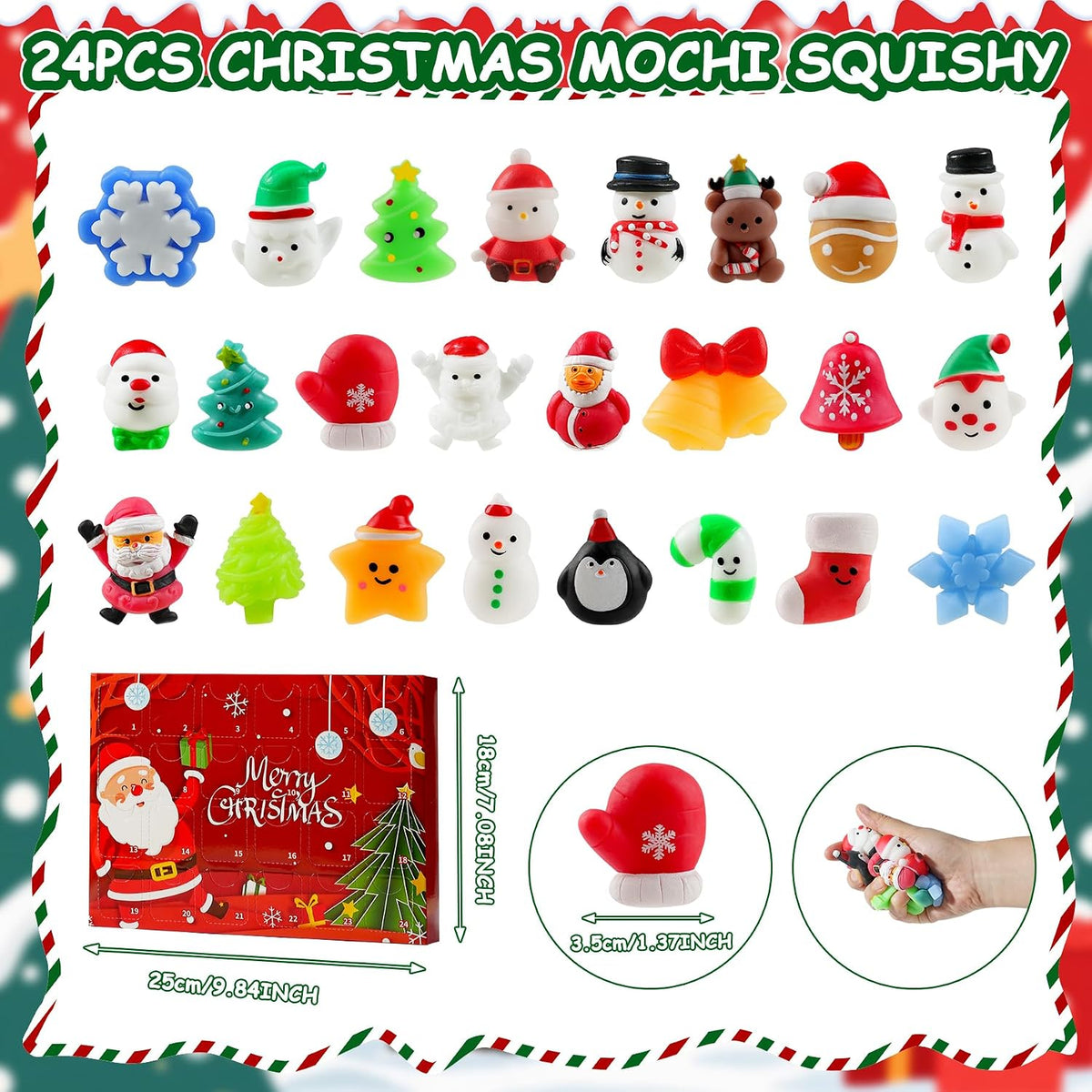 Christmas Advent Calendar 2026 with Mochi Squishy Toys 24 Days