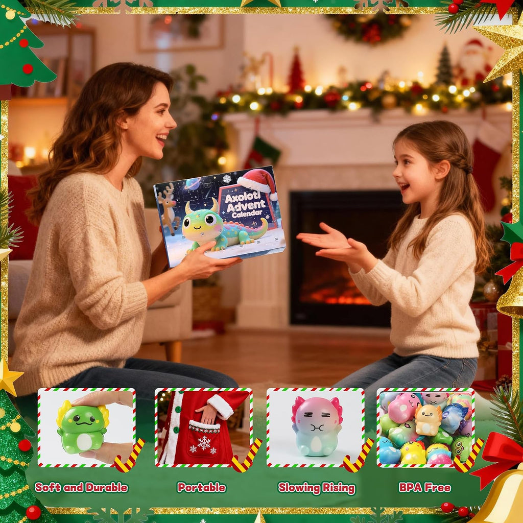 Christmas Advent Calendar 2026, Axolotl Slow Rising Squishy Advent Calendar