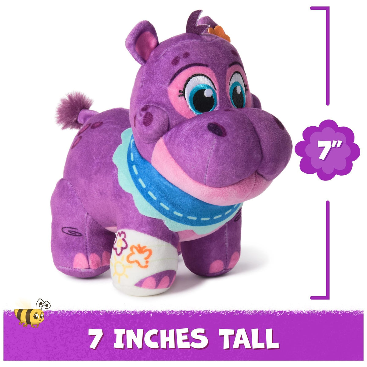 Juno Plush Hippo Toy Figure 7 Inch Kids Toy for Pretend Play and Imagination