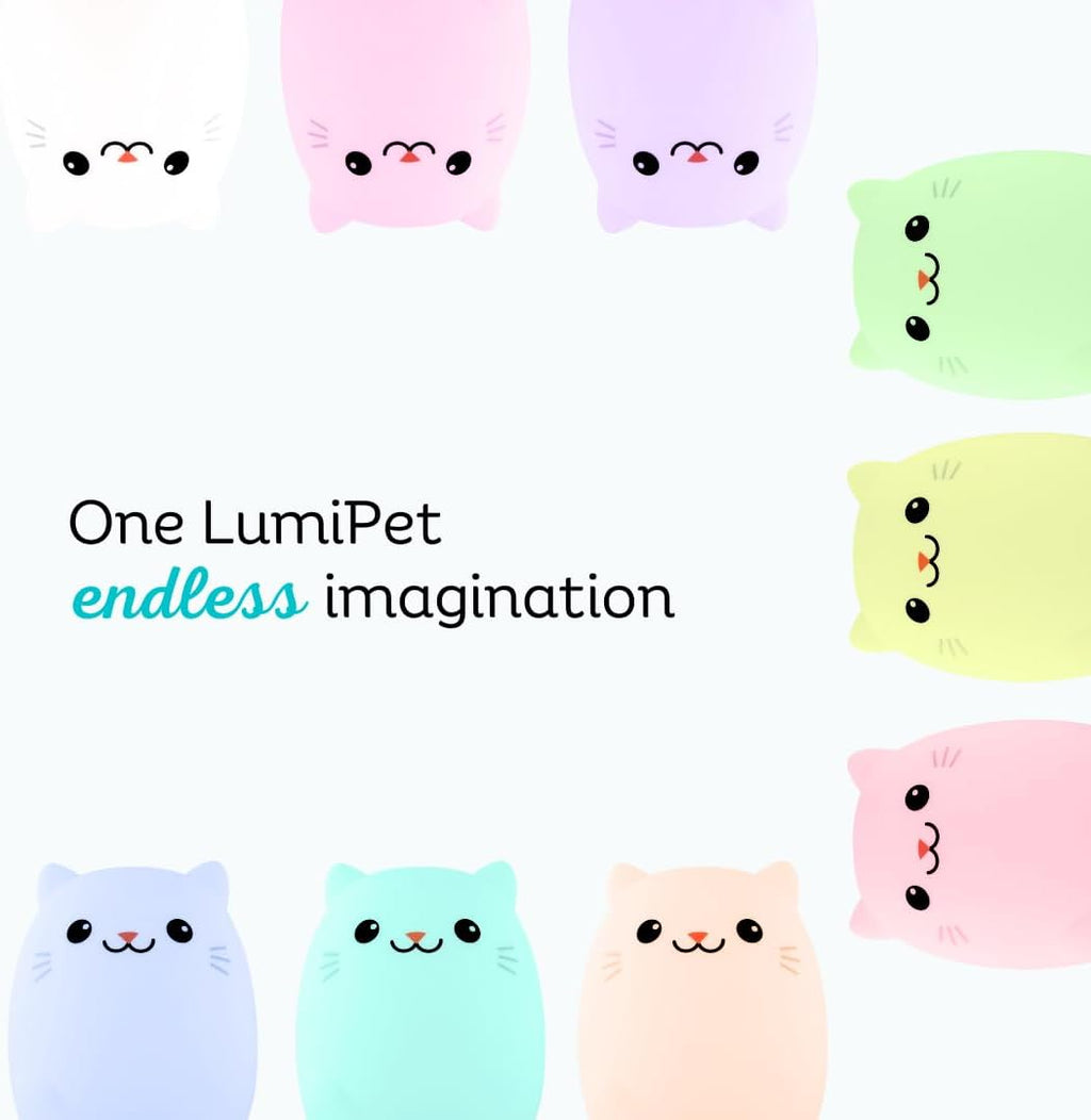 Cat Silicone Night Light for Kids, Squishy Lamp with Remote