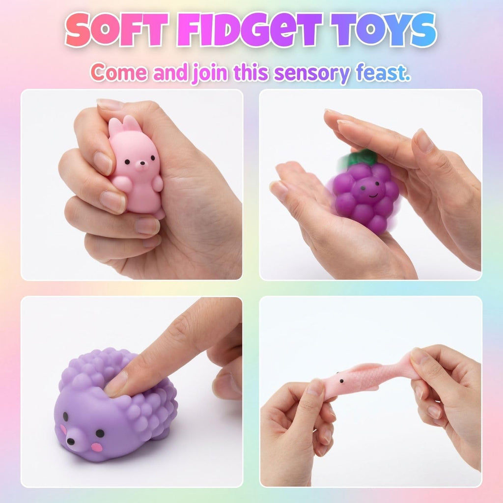 30 Pack Mochi Squishies Squeeze Toys, Squishy Party Favors for Kids Adults