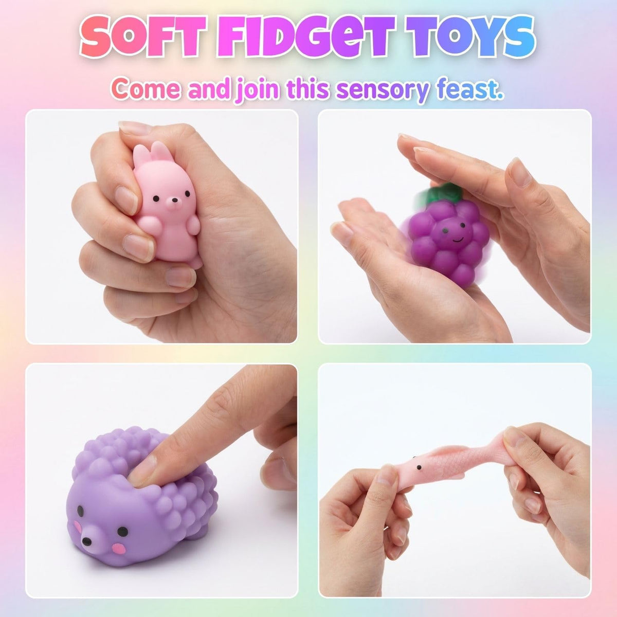 30 Pack Mochi Squishies Squeeze Toys, Squishy Party Favors for Kids Adults