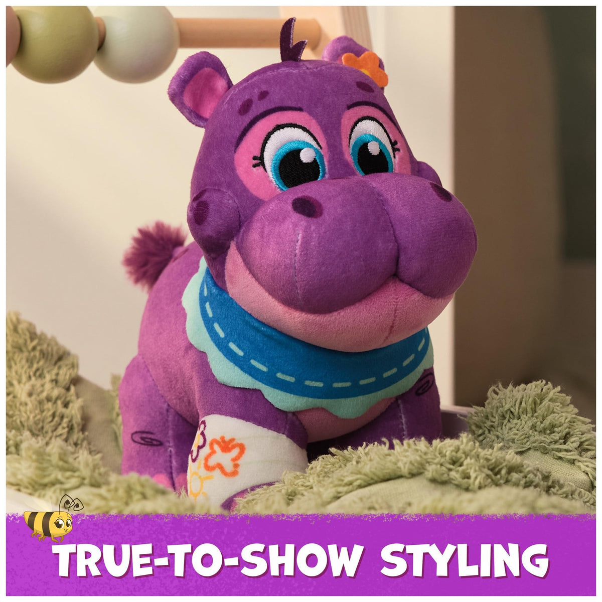 Juno Plush Hippo Toy Figure 7 Inch Kids Toy for Pretend Play and Imagination