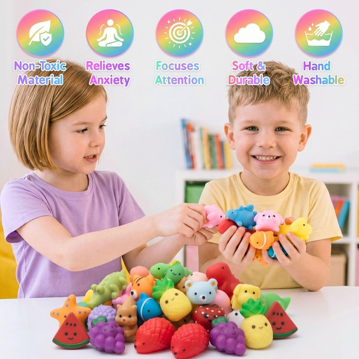 30 Pack Mochi Squishies Squeeze Toys, Squishy Party Favors for Kids Adults
