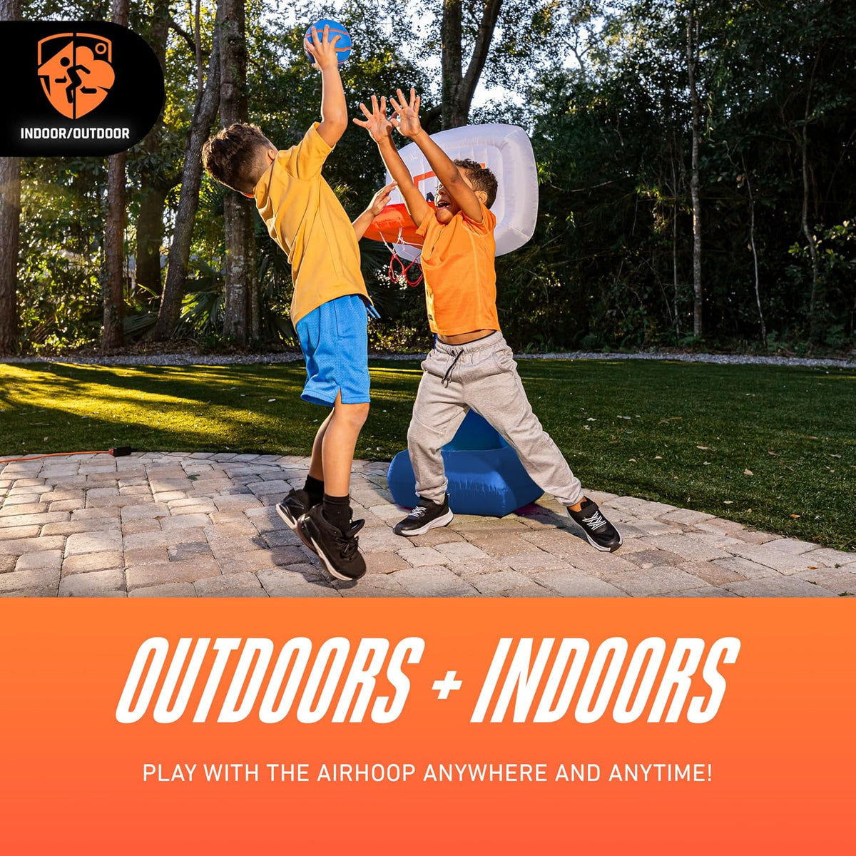NERF Airhoop Inflatable Basketball Set - 10-Second Setup - 4.5 Ft