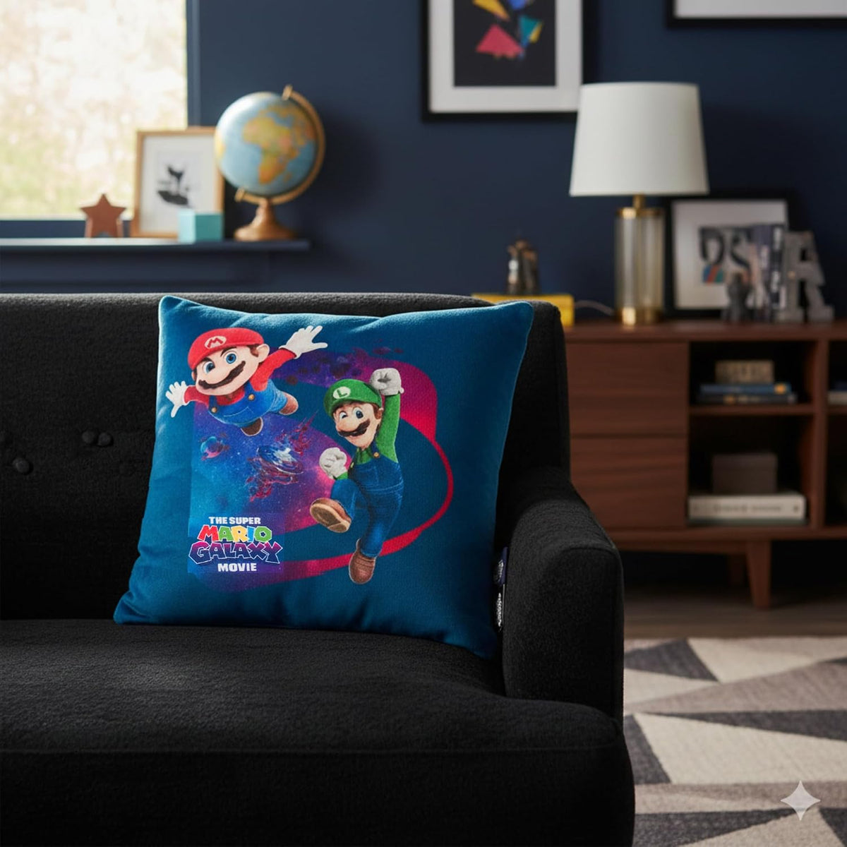 The Super Mario Galaxy Movie Kids Squishy Plush Throw Pillow, Soft Decorative Cushion for Bedroom Décor & Gifts, 13 Inch, Mario, Luigi & Princess Peach (100% Officially Licensed Product) by