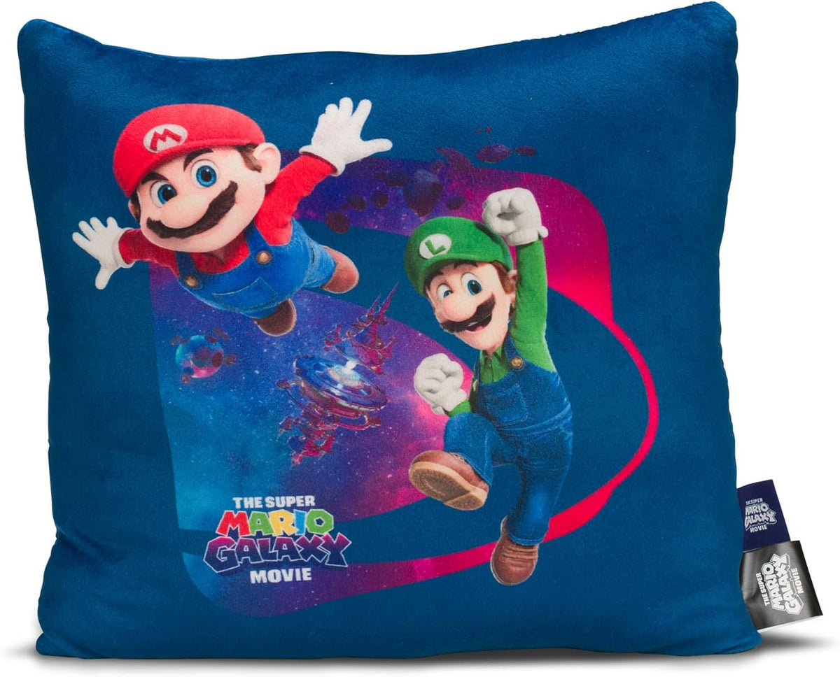 The Super Mario Galaxy Movie Kids Squishy Plush Throw Pillow, Soft Decorative Cushion for Bedroom Décor & Gifts, 13 Inch, Mario, Luigi & Princess Peach (100% Officially Licensed Product) by
