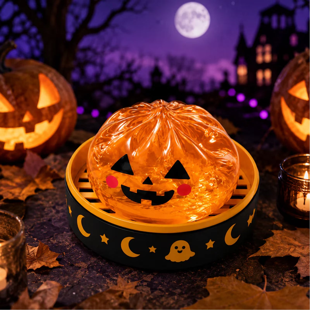 Halloween Spooky Ghost Dumpling Squishies Toys Halloween Ghost Dumpling Squishy Squishy Dumpling Stretchy Clear Gel Dumplings Stress Balls Collectible Blind Box Sensory Toy,4Pc