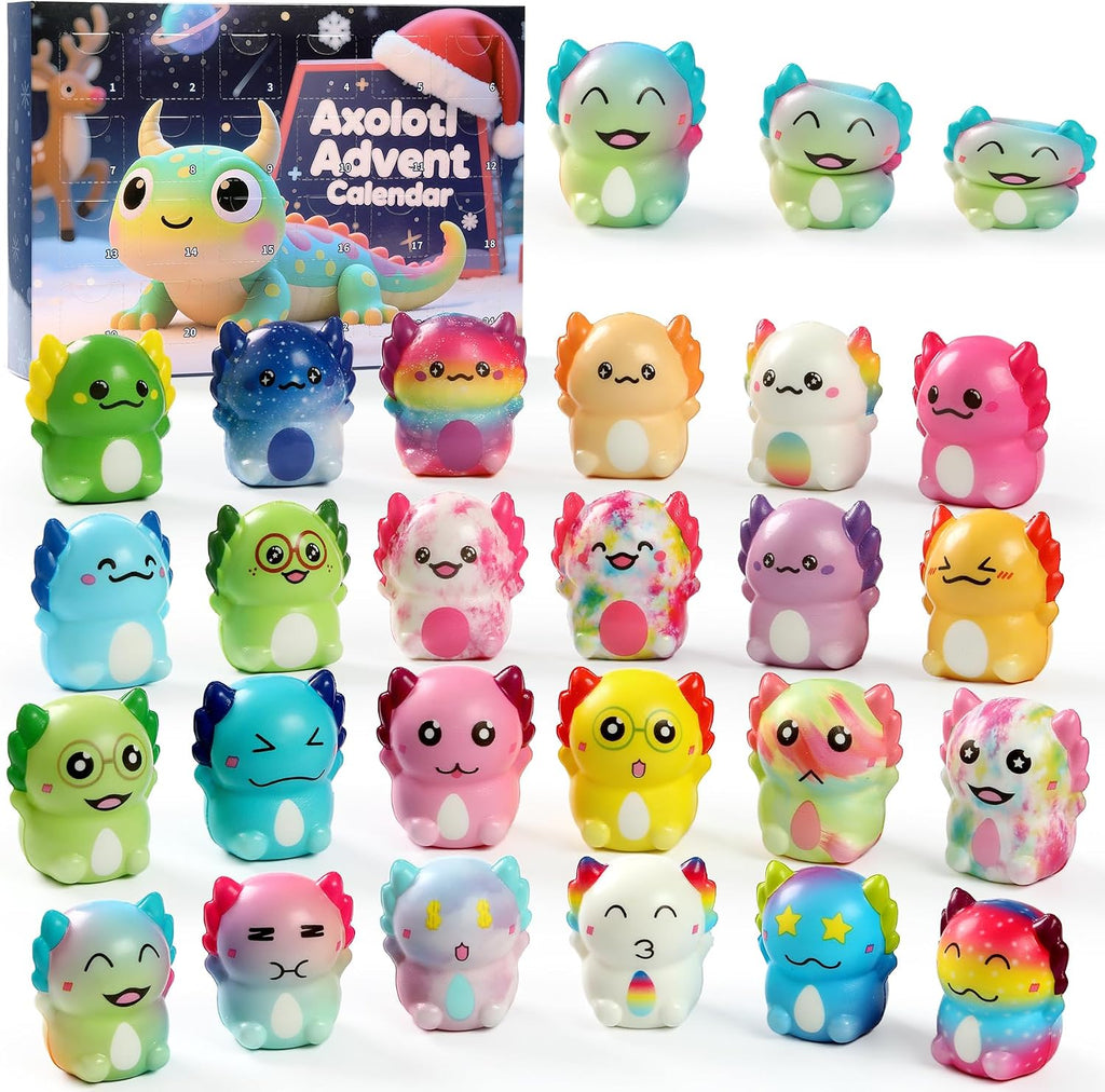 Christmas Advent Calendar 2026, Axolotl Slow Rising Squishy Advent Calendar