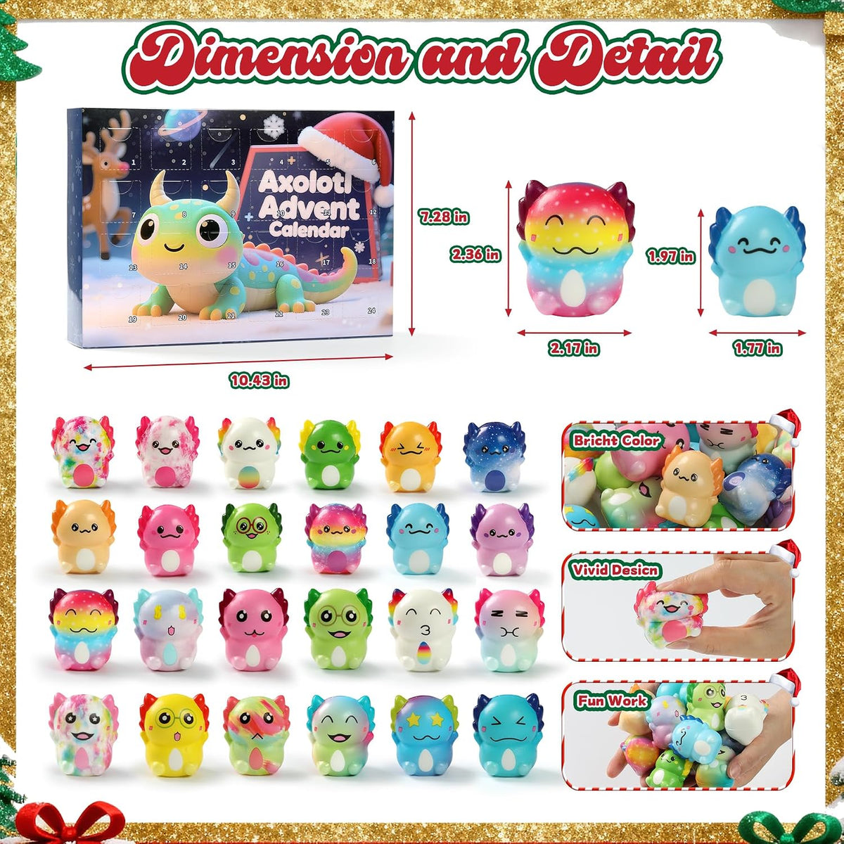 Christmas Advent Calendar 2026, Axolotl Slow Rising Squishy Advent Calendar