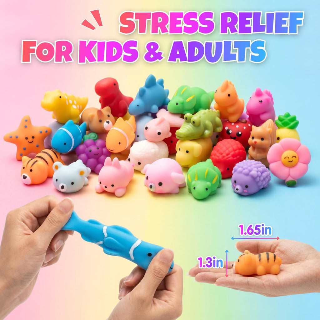 30 Pack Mochi Squishies Squeeze Toys, Squishy Party Favors for Kids Adults