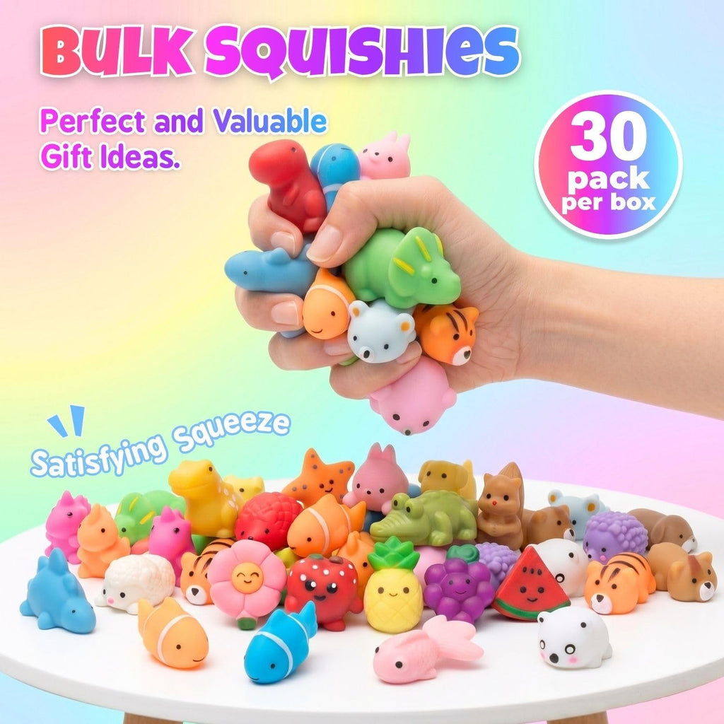30 Pack Mochi Squishies Squeeze Toys, Squishy Party Favors for Kids Adults