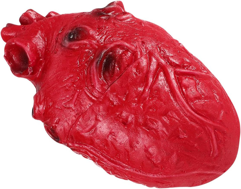 Halloween Fake Heart Prop, Squeezable Resin Heart Model, Simulation Bloody Human Body Part for Halloween Party Creepy Decoration (3.5''X6.5'')